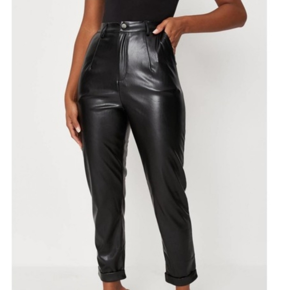 Black Faux Leather Pants